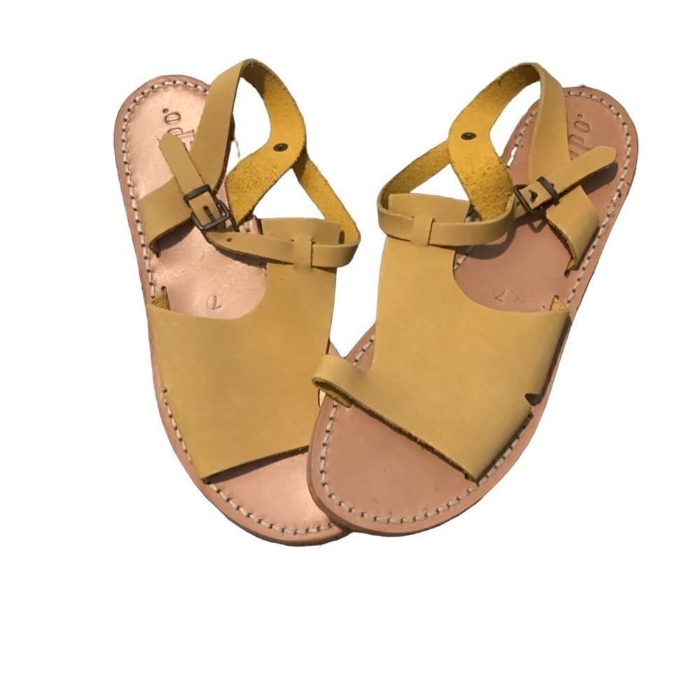 Lanapo Mustard Italian Leather Sandals Size 7
